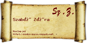 Szabó Zóra névjegykártya