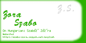 zora szabo business card